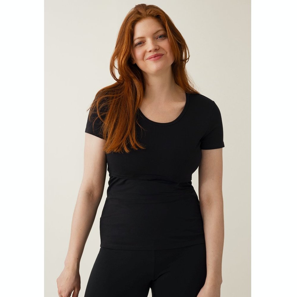 Boob Design Classic Short Sleeve Tee Black Nursing T-Shirt L - Picture 2 of 7